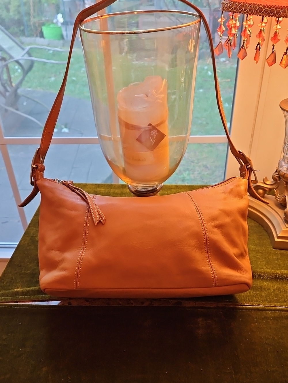 Tignanello Soft Leather Shoulder Bag in Camel Tan
